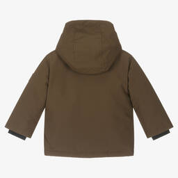BOSS-Baby Boys Brown Hooded Coat | Childrensalon Outlet