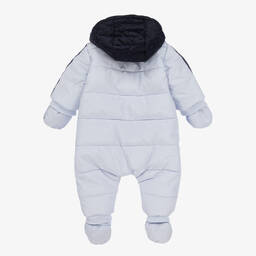 BOSS-Голубой зимний комбинезон с принтом-монограммой | Childrensalon Outlet