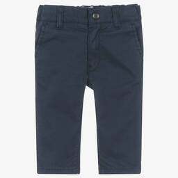BOSS-Синие хлопковые брюки чинос | Childrensalon Outlet
