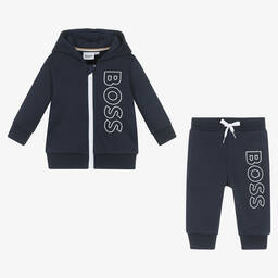 بوس-بدلة رياضية أطفال ولادي قطن جيرسي لون كحلي | Childrensalon Outlet