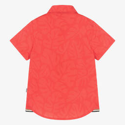 BOSS-Baby Boys Red Cotton Shirt | Childrensalon Outlet