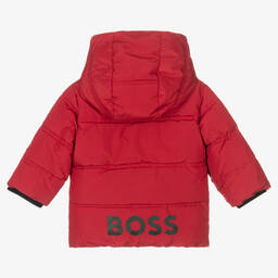 BOSS-Baby Boys Red Puffer Jacket | Childrensalon Outlet