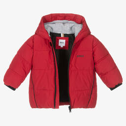 BOSS-Baby Boys Red Puffer Jacket | Childrensalon Outlet