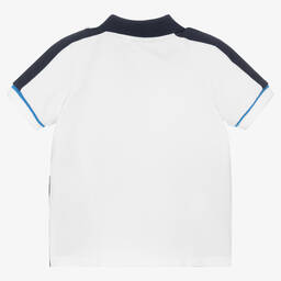 BOSS-Бело-синяя рубашка поло для малышей | Childrensalon Outlet