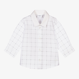 BOSS-Белая хлопковая рубашка для малышей | Childrensalon Outlet