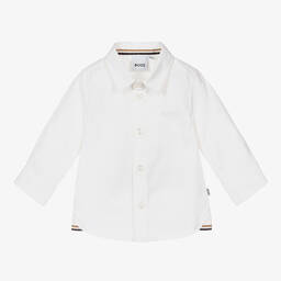 BOSS-Baby Boys White Oxford Cotton Shirt | Childrensalon Outlet