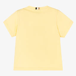 BOSS-Baby Boys Yellow Cotton Logo T-Shirt | Childrensalon Outlet