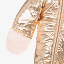 BOSS-Золотисто-розовый зимний комбинезон | Childrensalon Outlet