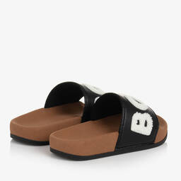 BOSS-Бежево-черные прорезиненные шлепанцы | Childrensalon Outlet