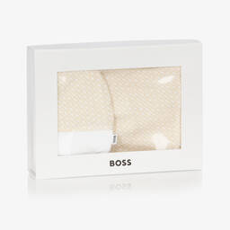 BOSS-Beige Cotton Babysuit Set | Childrensalon Outlet