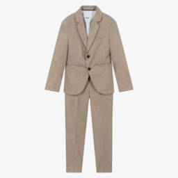 BOSS-Beige Knitted Suit for Boys | Childrensalon Outlet