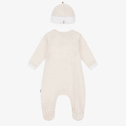 BOSS-Бежевый комбинезон и шапочка | Childrensalon Outlet