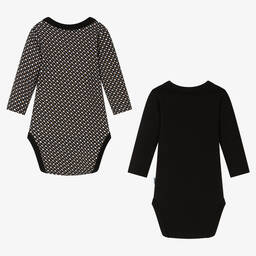 بوس-تبان قطن جيرسي لون أسود وبيج للأطفال (عدد 2) | Childrensalon Outlet