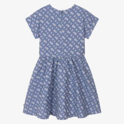 BOSS-Blue Girls Monogram Jacquard Dress | Childrensalon Outlet