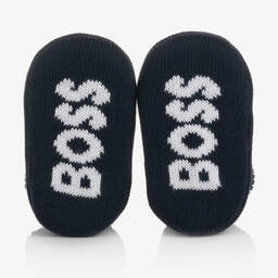 BOSS-Синий подарочный комплект из шапочки и пинеток | Childrensalon Outlet