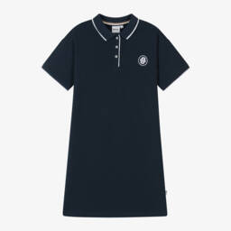 BOSS-Синее платье поло для девочек | Childrensalon Outlet