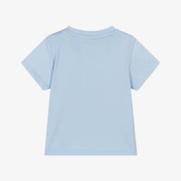 BOSS-Мягкая хлопковая футболка лазурного цвета для мальчиков | Childrensalon Outlet