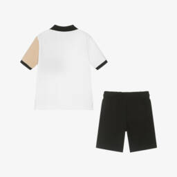 BOSS-طقم شورت رياضي بيج وأسود للأولاد | Childrensalon Outlet