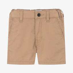 BOSS-Boys Beige Cotton Chino Shorts | Childrensalon Outlet