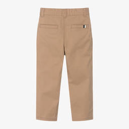 BOSS-Boys Beige Cotton Chino Trousers | Childrensalon Outlet