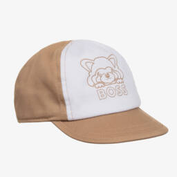 BOSS-Boys Beige Soft Cotton Hat | Childrensalon Outlet