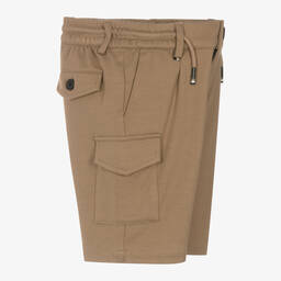 BOSS-Boys Beige Viscose Cargo Shorts | Childrensalon Outlet
