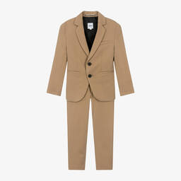 BOSS-Boys Beige Viscose Jersey Suit | Childrensalon Outlet