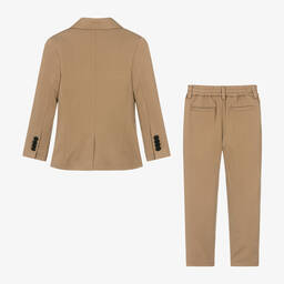 BOSS-Boys Beige Viscose Jersey Suit | Childrensalon Outlet