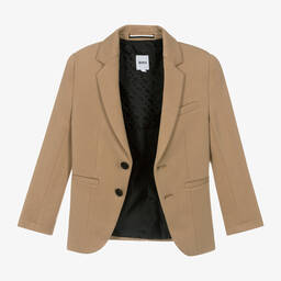 BOSS-Boys Beige Viscose Jersey Suit | Childrensalon Outlet