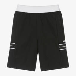 BOSS-Черные шорты из хлопкового джерси для мальчиков | Childrensalon Outlet