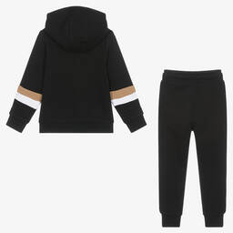 BOSS-Черный спортивный костюм с капюшоном для мальчиков | Childrensalon Outlet