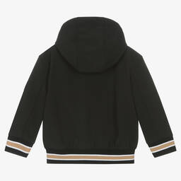 BOSS-Boys Black Hooded Windbreaker Jacket | Childrensalon Outlet
