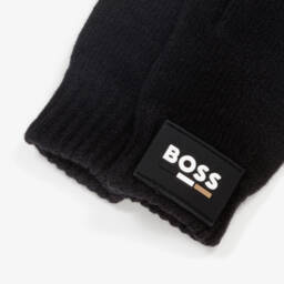 BOSS-Черные вязаные перчатки для мальчиков | Childrensalon Outlet