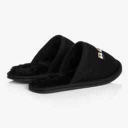 BOSS-Boys Black Padded Mesh Slippers | Childrensalon Outlet