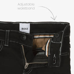 بوس-جينز سليم-فيت قطن دنيم لون أسود للأولاد | Childrensalon Outlet