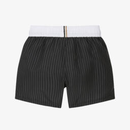 BOSS-شورت سباحة مقلم لون أسود للأولاد | Childrensalon Outlet