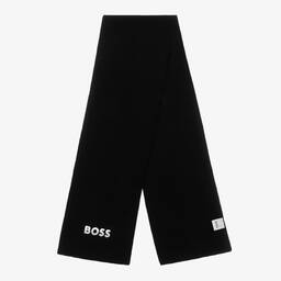 BOSS-Boys Black & White Logo Scarf | Childrensalon Outlet