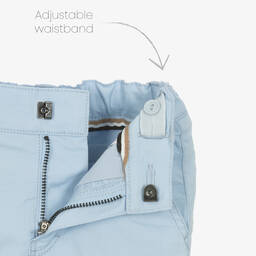 بوس-شورت تشينو أطفال ولادي قطن تويل لون أزرق فاتح | Childrensalon Outlet