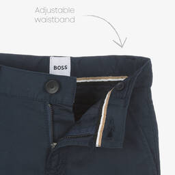 بوس-بنطلون تشينو قطن تويل لون كحلي للأولاد | Childrensalon Outlet