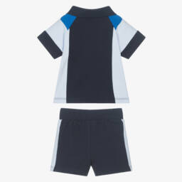 BOSS-Boys Blue Cotton Colourblock Set | Childrensalon Outlet