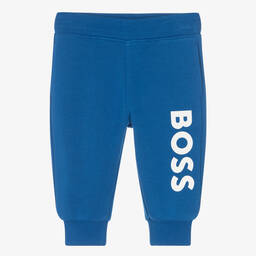 BOSS-Boys Blue Cotton Joggers | Childrensalon Outlet