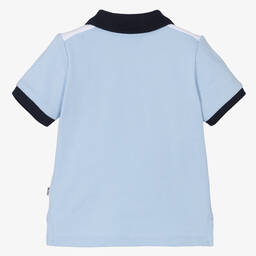 BOSS-Boys Blue Cotton Polo Shirt | Childrensalon Outlet