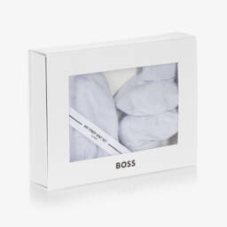 BOSS-Boys Blue Hat and Booties Set | Childrensalon Outlet