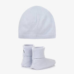 BOSS-Boys Blue Hat and Booties Set | Childrensalon Outlet