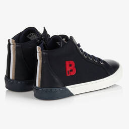 BOSS-Boys Blue High-Top Trainers | Childrensalon Outlet