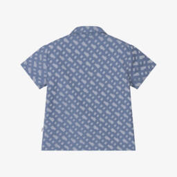 BOSS-Boys Blue Jacquard Logo Shirt | Childrensalon Outlet