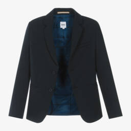 BOSS-Синий пиджак из миланского джерси для мальчиков | Childrensalon Outlet