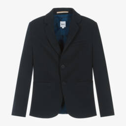 BOSS-Синий пиджак из миланского джерси для мальчиков | Childrensalon Outlet