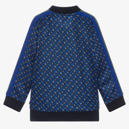 BOSS-Синий топ на молнии с принтом-монограммой | Childrensalon Outlet