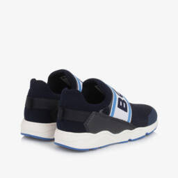 BOSS-Boys Blue Slip-On Mesh Sneakers | Childrensalon Outlet